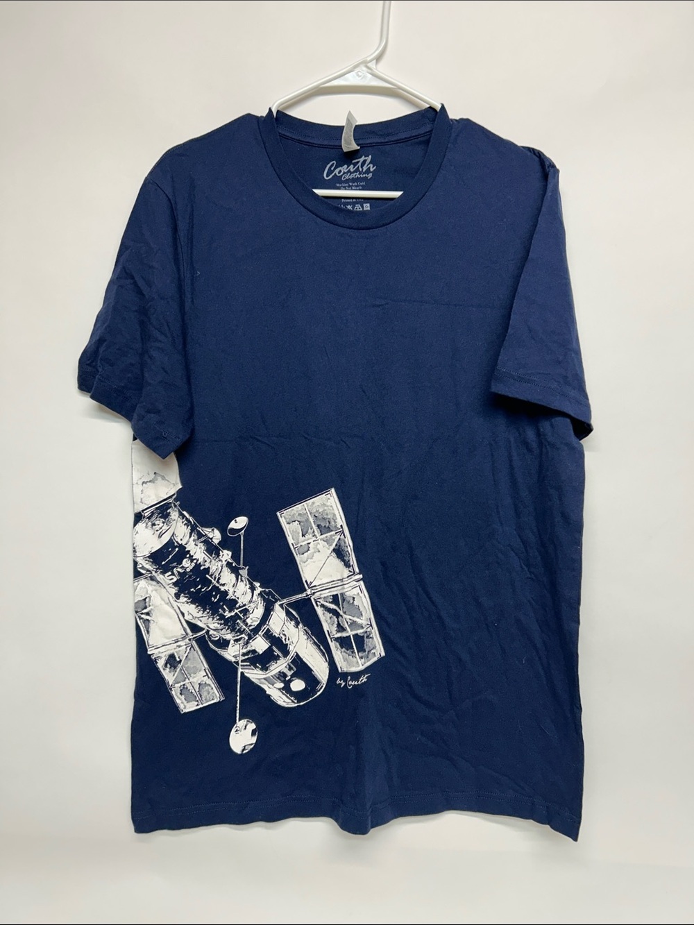 Men's Navy Graphic Crew Neck T‑Shirt space telescope